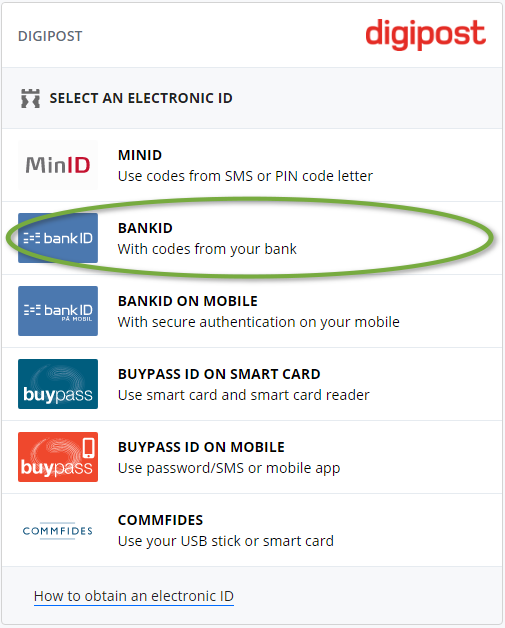 Hvordan logge inn med BankID på mobil som kodebrikke, steg 1