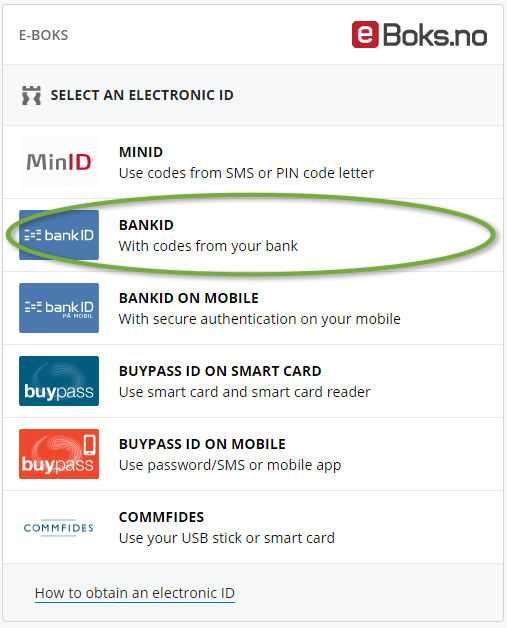 Hvordan logge inn med BankID på mobil som kodebrikke, steg 1